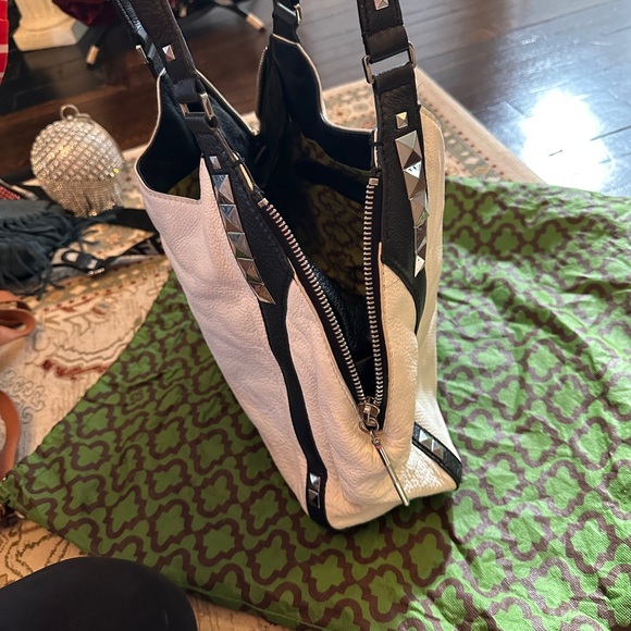 orYANY Two-Tone Leather Studded Shoulder Bag - Picture 2 of 8